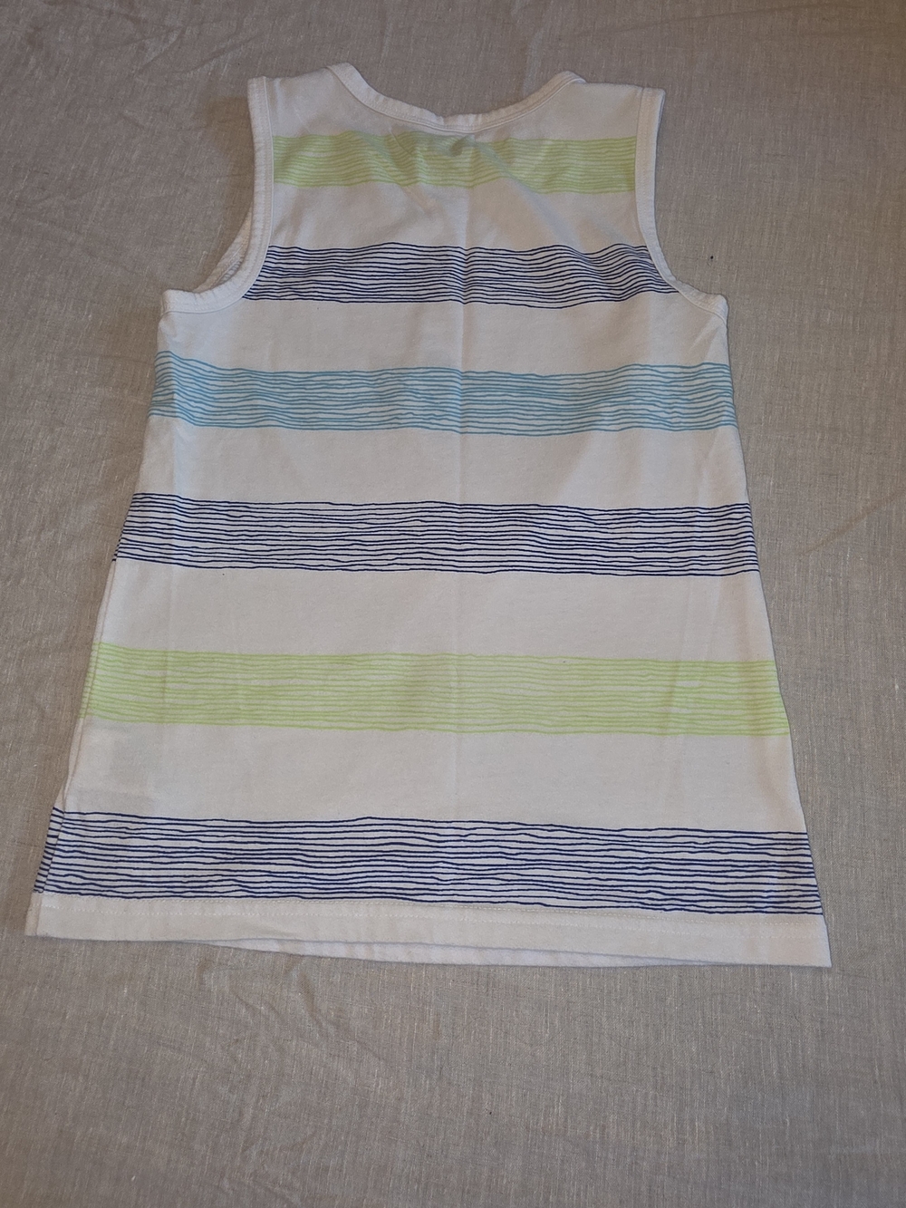 wonder nation White Tank Top with Blue and Lime Stripes Marvel Graphic - Picture 6 of 6